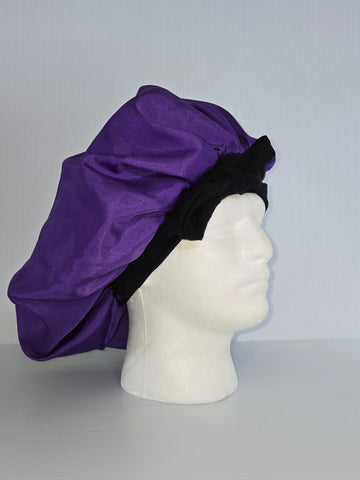 Purple Satin Sleep Bonnet