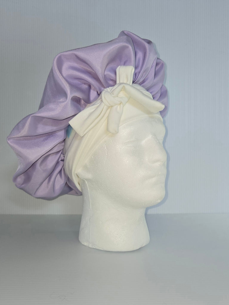 Lilac Satin Sleep Bonnet