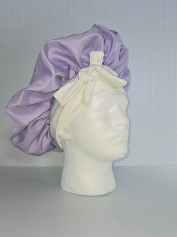 Lilac Satin Sleep Bonnet