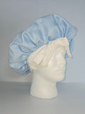 Light Blue Satin Sleep Bonnet