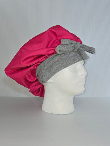 Hot Pink Satin Sleep Bonnet