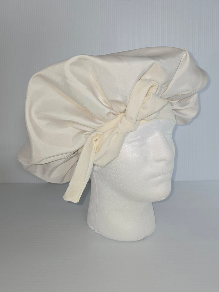 Ivory Satin Sleep Bonnet