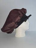 Brown Satin Sleep Bonnet