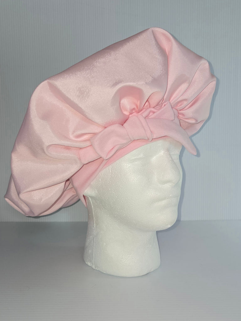 Light Pink Satin Sleep Bonnet