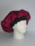 Burgundy Satin Sleep Bonnet