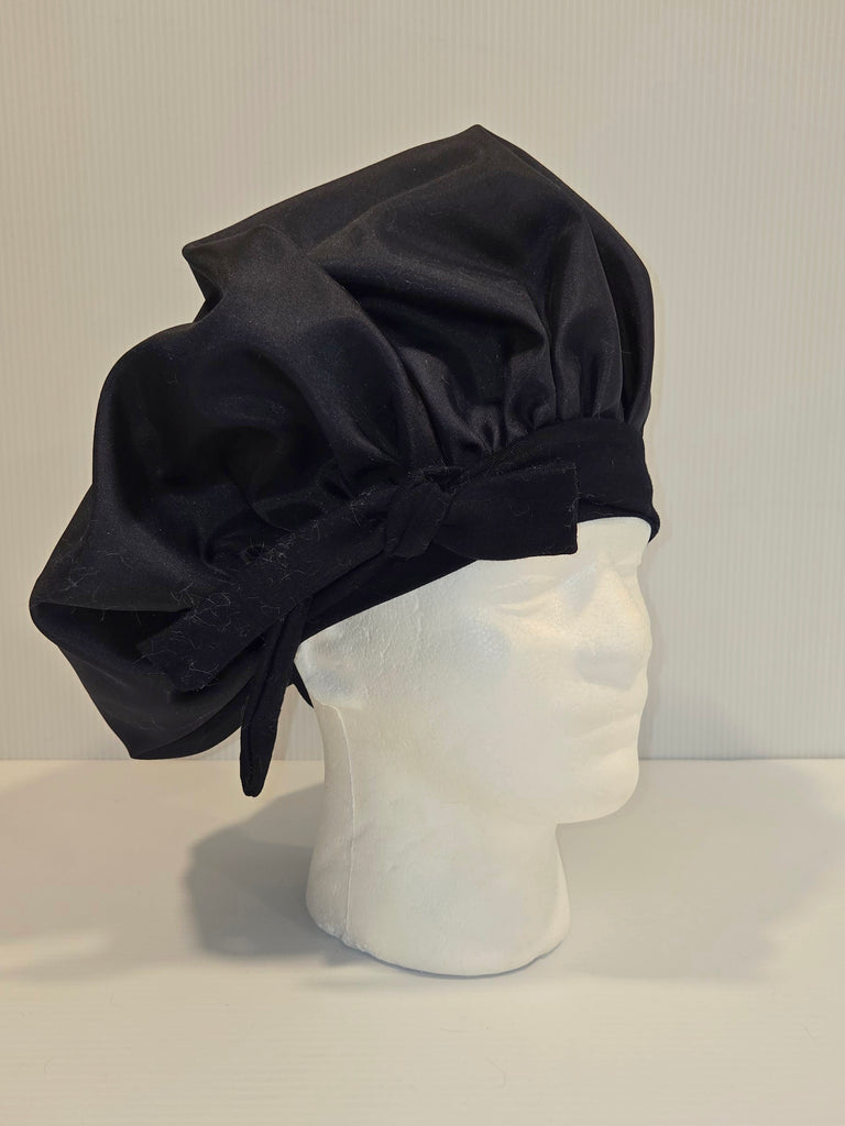 Navy Blue Satin Sleep Bonnet