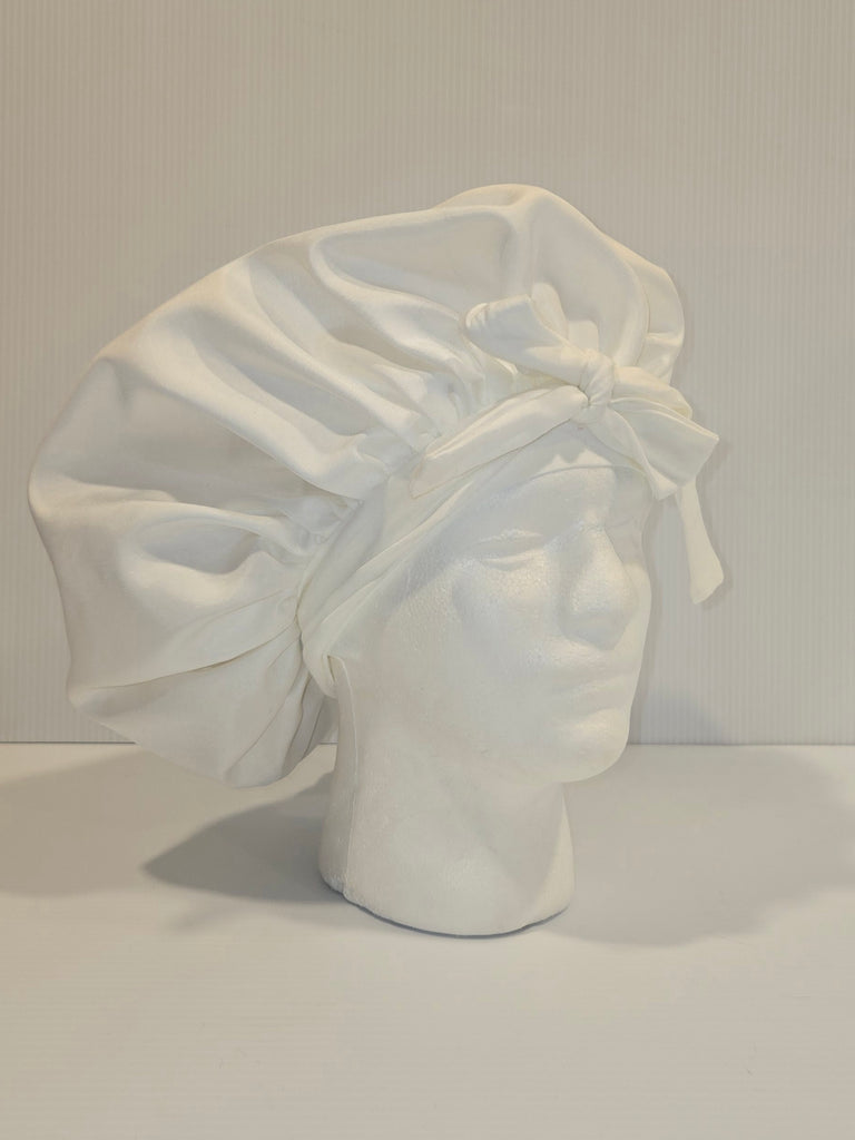 White Satin Sleep Bonnet