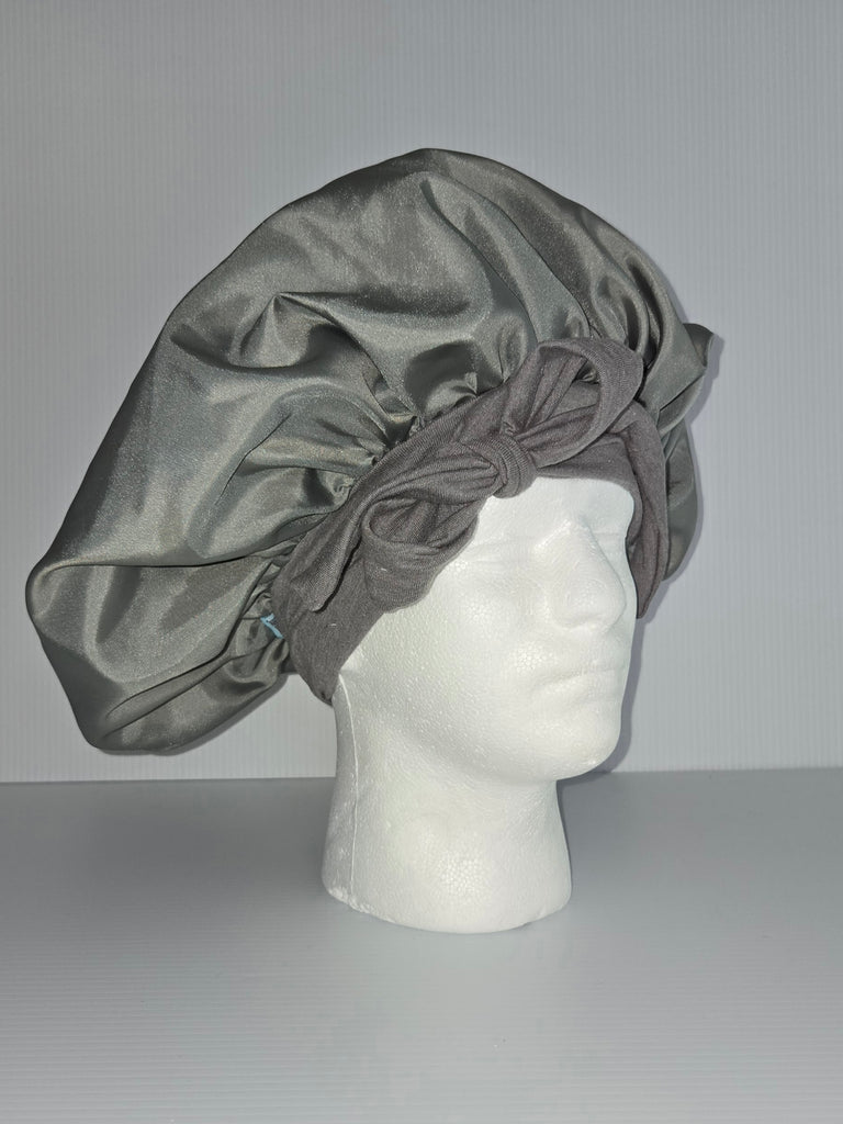 Steel Satin Sleep Bonnet