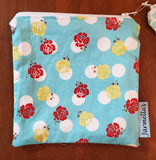 Two Piece Sandwich/Snack Bag Set - Red/Yellow Flowers