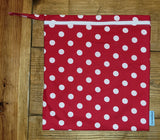 Wet Bag Red/White Polka Dots